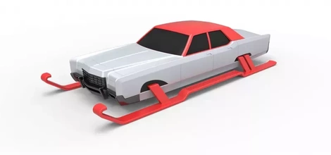 döküm araba Noel Baba ölçek 1 25 3d baskı model üçleme oyuncak yazdırılabilir fantezi Yazdır bilimkurgu jet roket eski okul ölçekli konsept arabası 3d print model - Mito3D