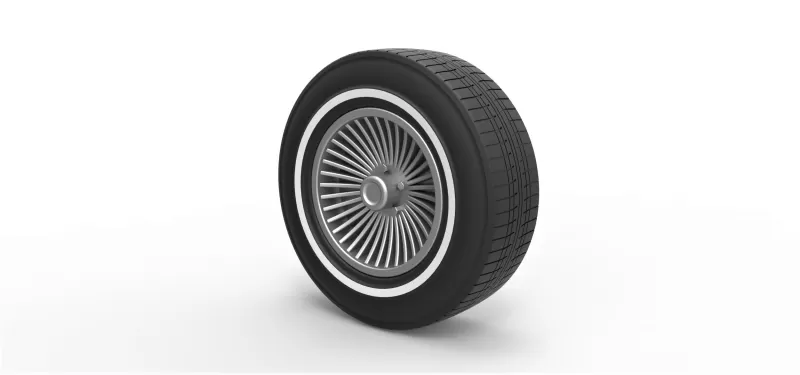 diecast carro roda 4 3d impressão modelo brinquedo imprimível pneu moda antiga escala 3D print model - Mito3D