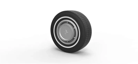 diecast car wheel 7 scale 1 10 3d printing model - threeding toy printable print tire scaled 3d print model - Mito3D