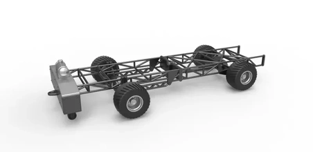 diecast chassis 4wd pulling truck scale 1 25 3d printing model - threeding 3d print model - Mito3D