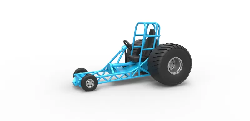 diecast chassis mini Cajado puxar trator escala 1 25 3d impressão modelo trio 3D print model - Mito3D