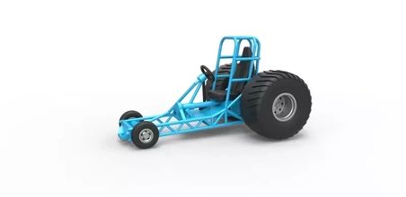 diecast chassis mini rod pulling tractor scale 1 25 3d printing model - threeding 3d print model - Mito3D