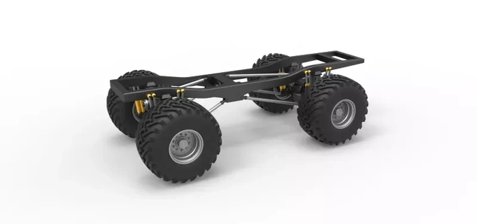 diecast chassis vintage ranger monster truck scale 1 25 3d printing model toy printable print scaled monstertruck megatruck monsterjam 3d print model - Mito3D