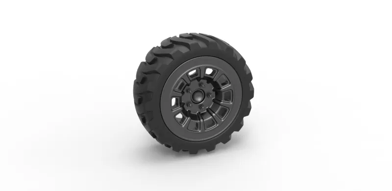 diecast demolition derby rear wheel 2 scale 1 25 3d printing model - threeding 3D print model - Mito3D