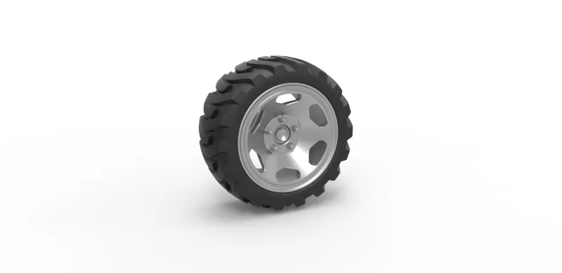 diecast demolition derby rear wheel scale 1 25 3d printing model - threeding 3D print model - Mito3D