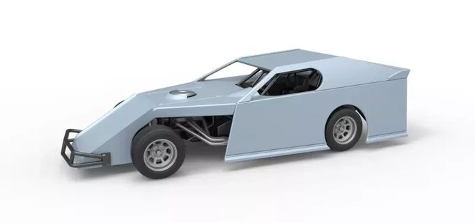 diecast sujeira modificado estoque carro escala 1 25 3d impressão modelo brinquedo imprimível corrida v8 autopista sujeiramodificada roda aberta 3d print model - Mito3D