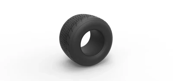 diecast dirt sprint racing tire 19 scale 1 25 3d printing model toy printable print wheel tyre scaled dirttire sprintcar sprintcartire racetire 3d print model - Mito3D