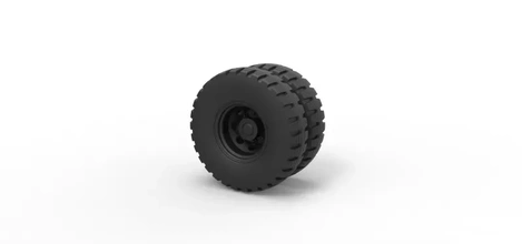 diecast double wheel 3 3d printing model - threeding vehicle car truck tire 3d print model - Mito3D