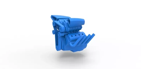 Druckguss Motor v8 doppelt Kompressor Ausführung 4 1 25 3d Drucken Modell dreiding Spielzeug druckbar drucken skaliert frisiertes Auto Gebläse Hotrod 3d print model - Mito3D