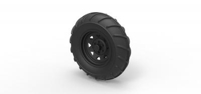 diecast front wheel mud dragster motors & transport 3D printing model, file, printable design, 3d print, wheel, tire, car, truck, vehicle, part 3d print model - Mito3D