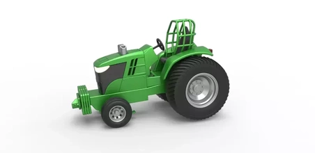 fundido presión divertido corto tracción tractor Juan deere 7310r 1 25 3d impresión modelo trío 3d print model - Mito3D