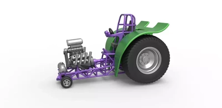 moulé pression amusement court super modifié tirant tracteur échelle 1 25 3d impression modèle trio jouet imprimable drôle escaladé traîne dragster traction 3d print model - Mito3D