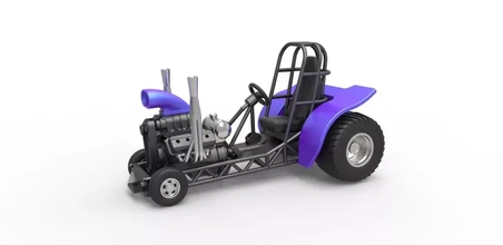 diecast mini rod pulling tractor 3 scale 1 25 3d printing model - threeding 3d print model - Mito3D
