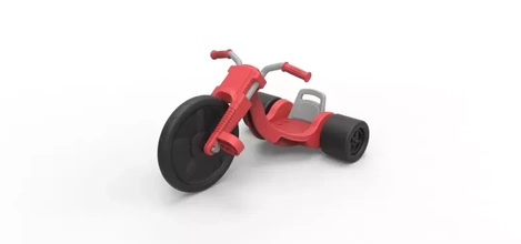 fundido presión modelo grande volantes escala 1 10 3d impresión trío vehículo radio pasatiempo juguete bicicleta triciclo volante volador 3d print model - Mito3D