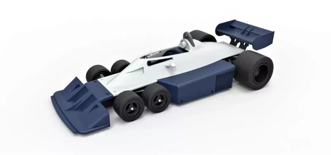 pressofuso modello Tyrrell p34b six wheeler formula 1 scala 24 3d stampa treding veicolo giocattolo stampabile macchina Stampa corsa f1 gara vecchia scuola 3d print model - Mito3D