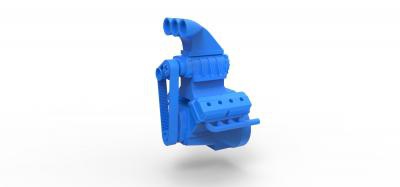 diecast model v8 engine scale 1 24 motors & transport 3D printing model, file, printable design, 3d print, vehicle, car, truck, part, engine, v8, diecast, toy, scaled 3d print model - Mito3D
