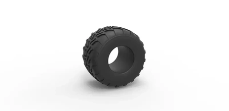 fundido presión monstruo mermelada neumático 11 escala 1 25 3d impresión modelo trío juguete imprimible rueda escamoso camión megacamión monstruos Rueda 3d print model - Mito3D