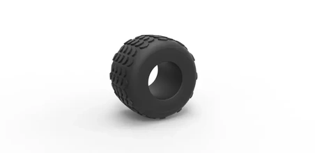diecast monster jam tire 2 scale 1 25 3d printing model - threeding 3d print model - Mito3D