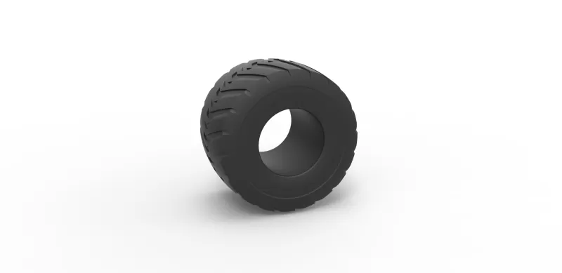 diecast monster jam tire 7 scale 1 25 3d printing model - threeding 3D print model - Mito3D