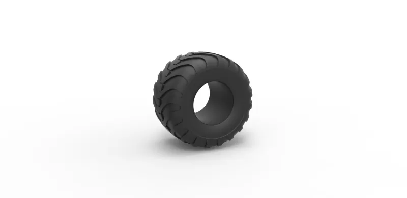 diecast monster jam tire 8 scale 1 25 3d printing model - threeding 3D print model - Mito3D