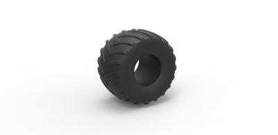 diecast monster truck tire scale 1 25 toys games & hobby tyre wheel scaled toy print printable monstertruck 3d print model - Mito3D