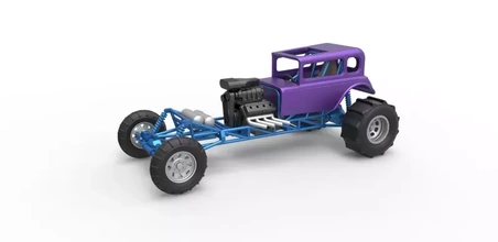 diecast mud dragster hot rod scale 1 25 3d printing model - threeding v8 offroad 3d print model - Mito3D