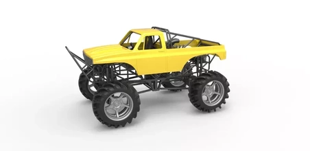 diecast mud truck scale 1 25 3d printing model - threeding mudtruck 3d print model - Mito3D