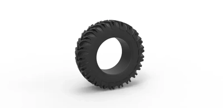 diecast noob trator rei pneu escala 1 25 3d impressão modelo trio 3d print model - Mito3D
