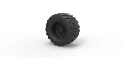 diecast offroad wheel 23 3d printing model - threeding vehicle toy car truck tire 3d print model - Mito3D