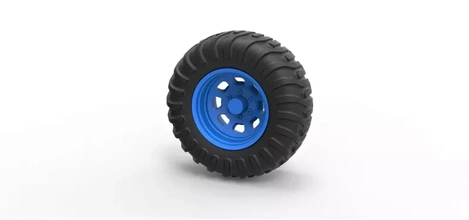 diecast offroad wheel 36 3d printing model - threeding vehicle hobby car tire scaled allterrain 3d print model - Mito3D