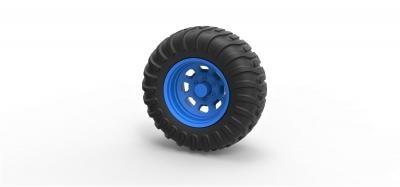 diecast offroad wheel 36 toys games & hobby 3D printing model, file, printable design, 3d print, wheel, tire, part, vehicle, car, offroad, allterrain, hobby, scaled, diecast, 3d print model - Mito3D