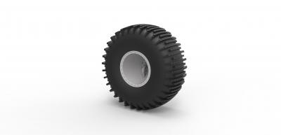 diecast offroad wheel 38 scale 1 20 toys games & hobby 3D printing model, file, printable design, 3d print, diecast, scaled, wheel, tire, part, car, truck, amphibious, offroad, allterrain, toy, printable, 3d print model - Mito3D