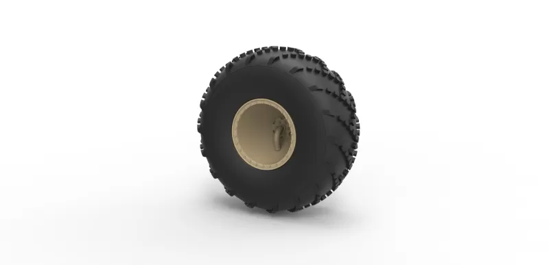 diecast offroad wheel 39 scale 1 20 3d printing model - threeding toy printable car truck print tire scaled allterrain amphibious 3D print model - Mito3D