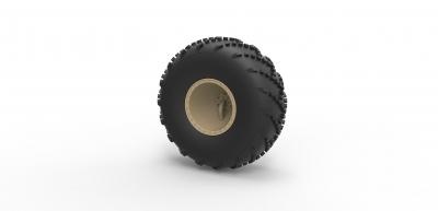 diecast offroad wheel 39 scale 1 20 toys games & hobby 3D printing model, file, printable design, 3d print, diecast, scaled, wheel, tire, part, car, truck, amphibious, offroad, allterrain, toy, printable, 3d print model - Mito3D