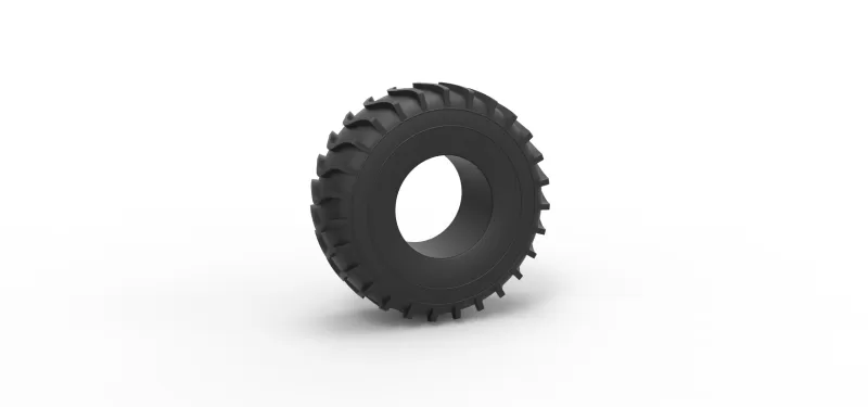 diecast pressure tire 11 scale 1 25 3d printing model - threeding tags toy printable print wheel tyre scaled offroad allterrain lowpressure 3D print model - Mito3D