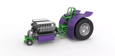 Druckguss ziehen Traktor 2 Motoren v12 Rahmen 1 25 3d Drucken Modell dreiding Merlin 3d print model - Mito3D