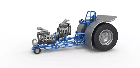 döküm çekme traktör 2 motorlar v8 versiyon 4 ölçek 1 25 3d baskı model üçleme oyuncak yazdırılabilir Yazdır ölçekli sürüklemek dragster Çeken çekici 3d print model - Mito3D