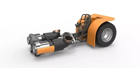 Druckguss ziehen Traktor 2 Jet Motoren Rahmen 1 25 3d Drucken Modell dreiding 3d print model - Mito3D
