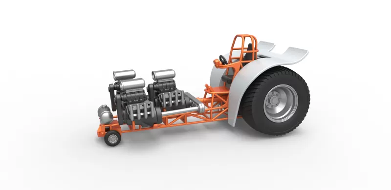 diecast pulling tractor 3 engines v8 version 4 1 25 3d printing model - threeding puller 3D print model - Mito3D