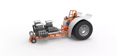 diecast pulling tractor 3 engines v8 version 4 1 25 3d printing model - threeding puller 3d print model - Mito3D