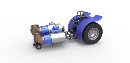 diecast pulling tractor 3 jet engines scale 1 25 3d printing model - threeding 3d print model - Mito3D