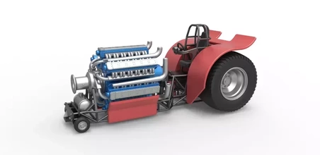 diecast pulling tractor 42 cylinder radial engine 1 25 3d printing model - threeding radialengine