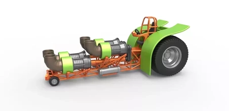 diecast pulling tractor 4 jet engines version 3 1 25 3d printing model - threeding 3d print model - Mito3D
