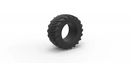 diecast puxar trator retaguarda pneu 2 escala 1 25 3d impressão modelo trio 3d print model - Mito3D