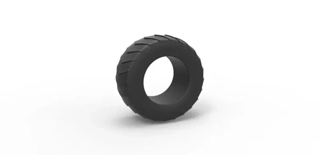 fundido presión tracción tractor posterior neumático 5 escala 1 25 3d impresión modelo trío deporte juguete imprimible rueda escamoso 3d print model - Mito3D