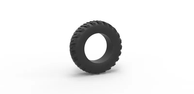 diecast puxar trator retaguarda pneu 7 escala 1 25 3d impressão modelo trio esporte brinquedo imprimível roda puxando 3D print model - Mito3D