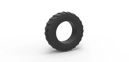 fundido presión tracción tractor posterior neumático 9 escala 1 25 3d impresión modelo trío deporte juguete imprimible rueda escamoso 3d print model - Mito3D