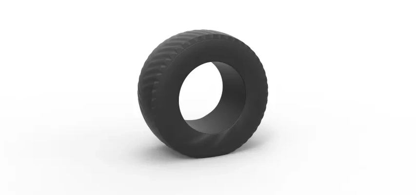 diecast pulling tractor rear tire scale 1 25 3d printing model - threeding tags toy printable print wheel tyre scaled pullingtractor tractorpulling deformation wrinkle 3d print model - Mito3D