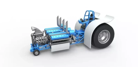 diecast puxar trator v8 v12 motores 1 25 3d impressão modelo trio 3d print model - Mito3D