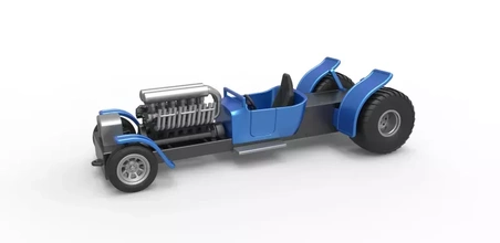 diecast pulling truck 2wd hot rod v12 scale 1 25 3d printing model - threeding 3d print model - Mito3D